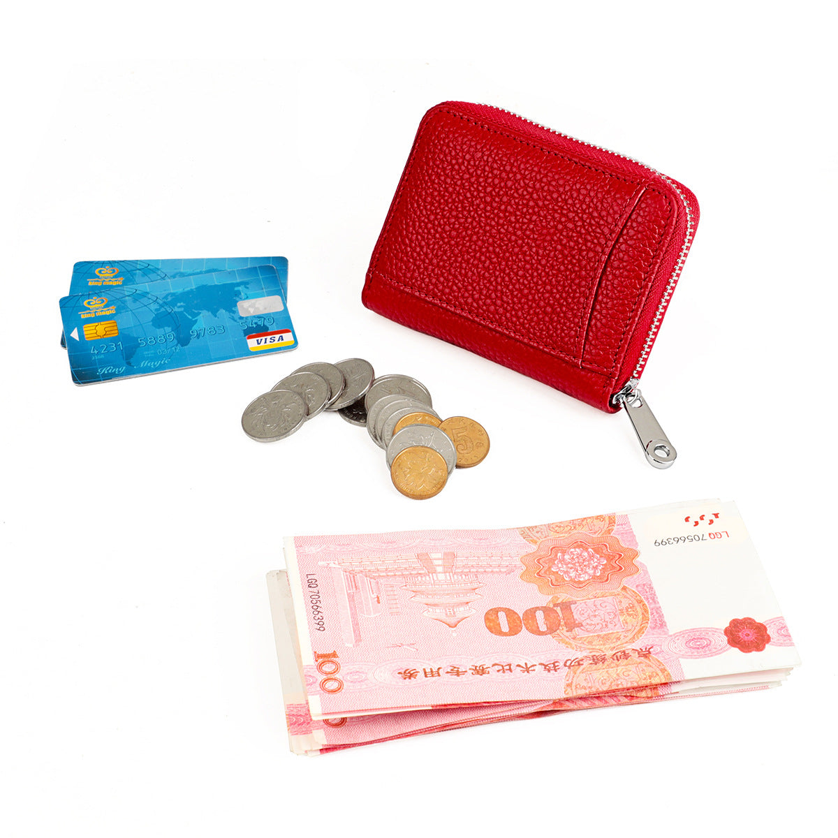 Women's & Men's & Swiping Leather Layer Cattlehide Card Holder