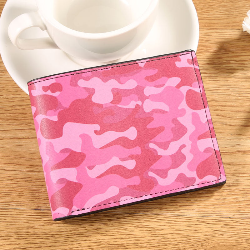 Men's Horizontal Camouflage Printed Two-fold Multiple Slots Cash Men's Wallet
