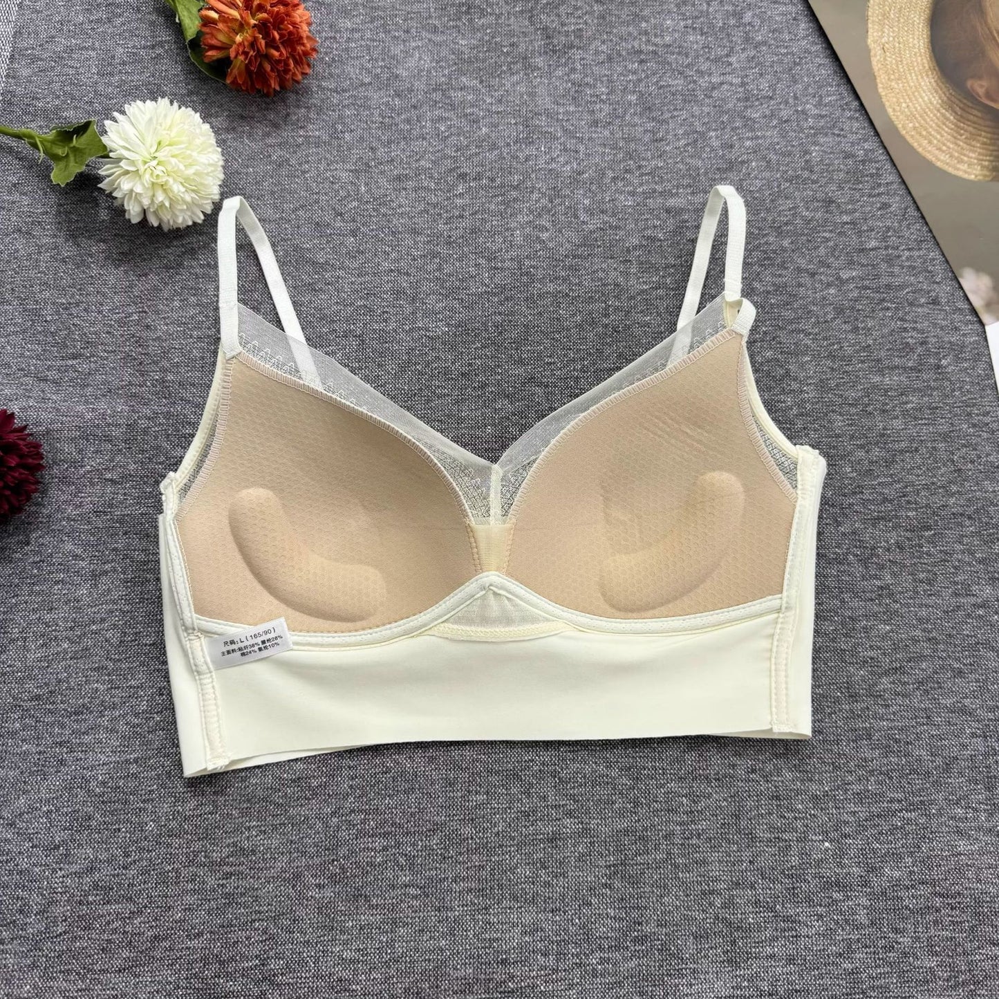Women's Lace Beautiful Back Fixed Cup Underwear Backless One-piece Push Tanks Camis
