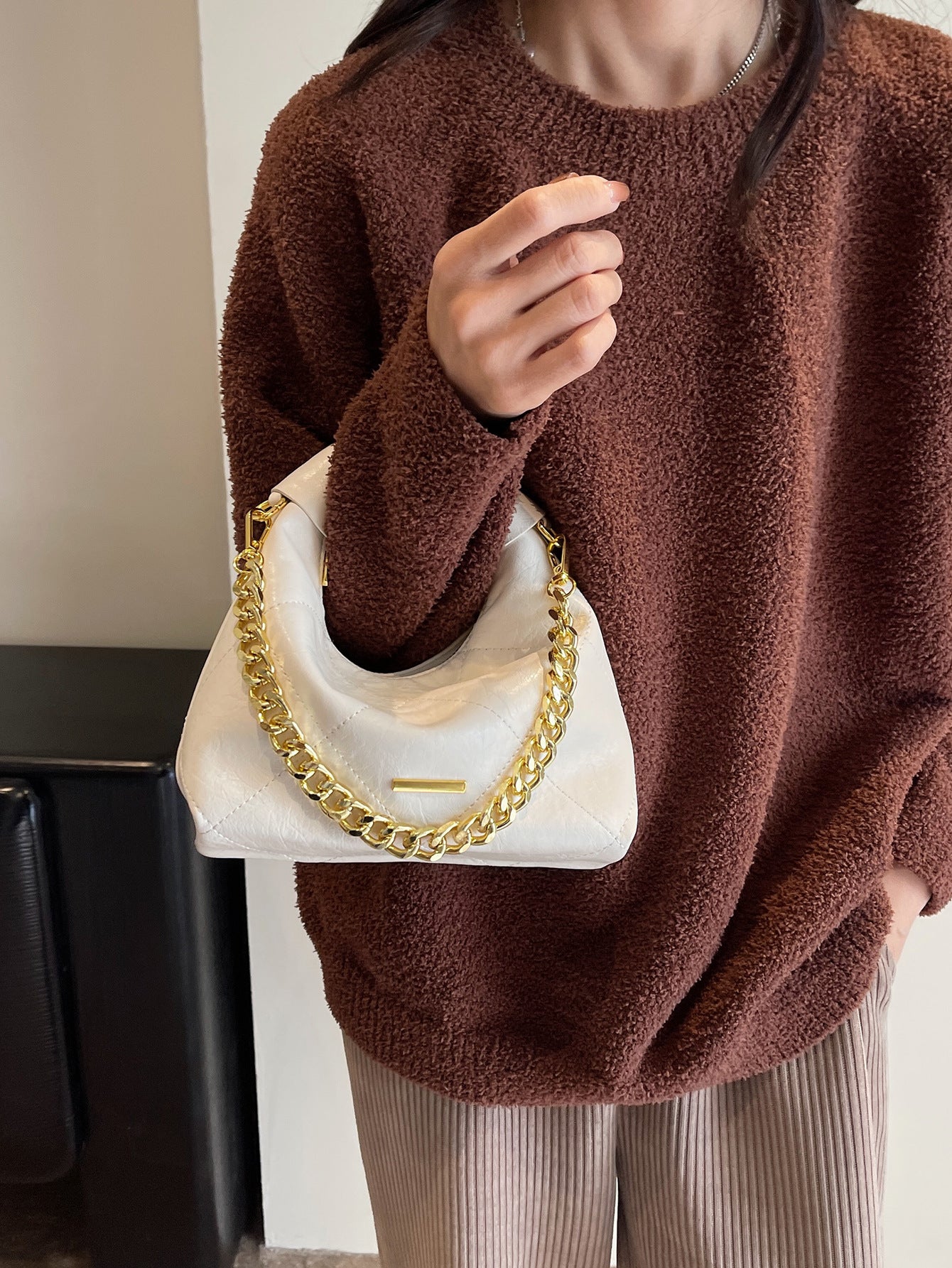 Women's Affordable Luxury Fashion Chain Mirror Underarm Handbags