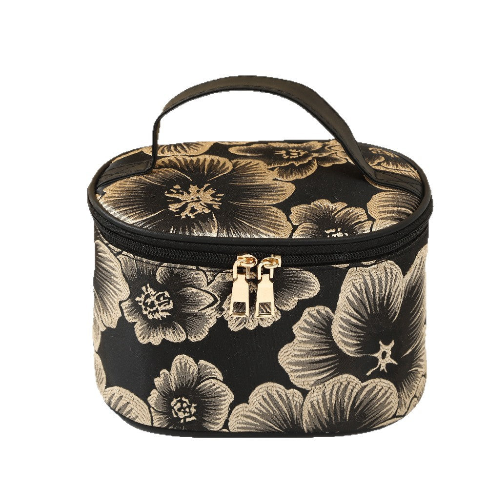 Vintage Flower Fashion Clutch Large Capacity Portable Makeup Bag