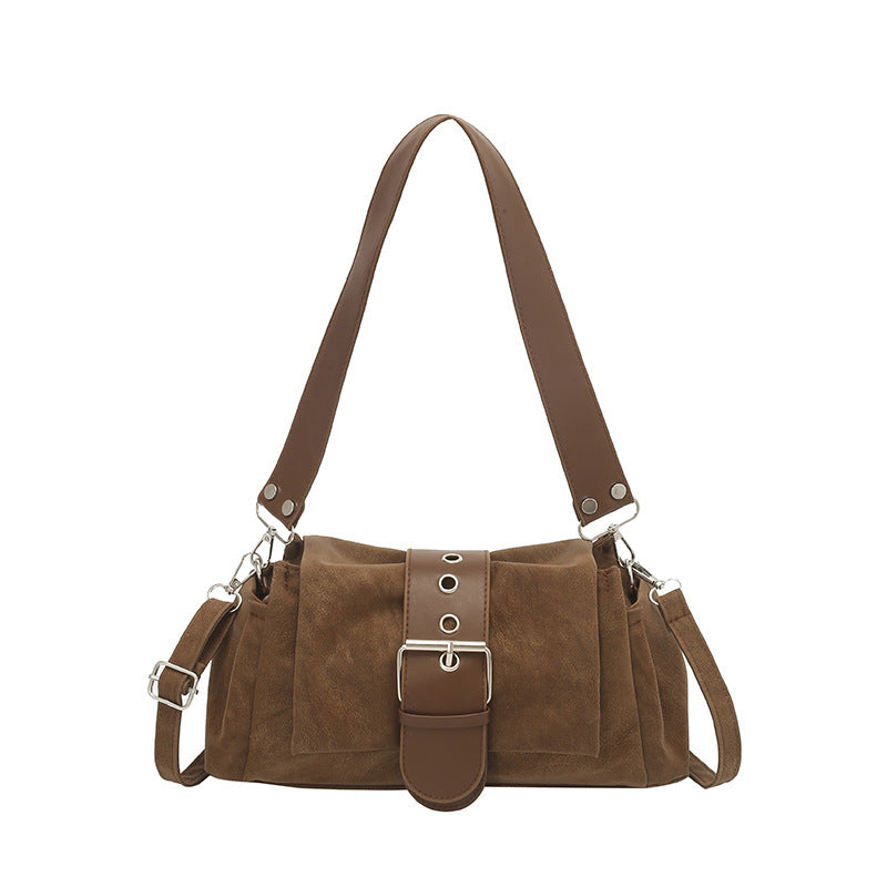 Women's Deerskin Veet Vintage Commuter Personality Trendy Women's Shoulder Bag