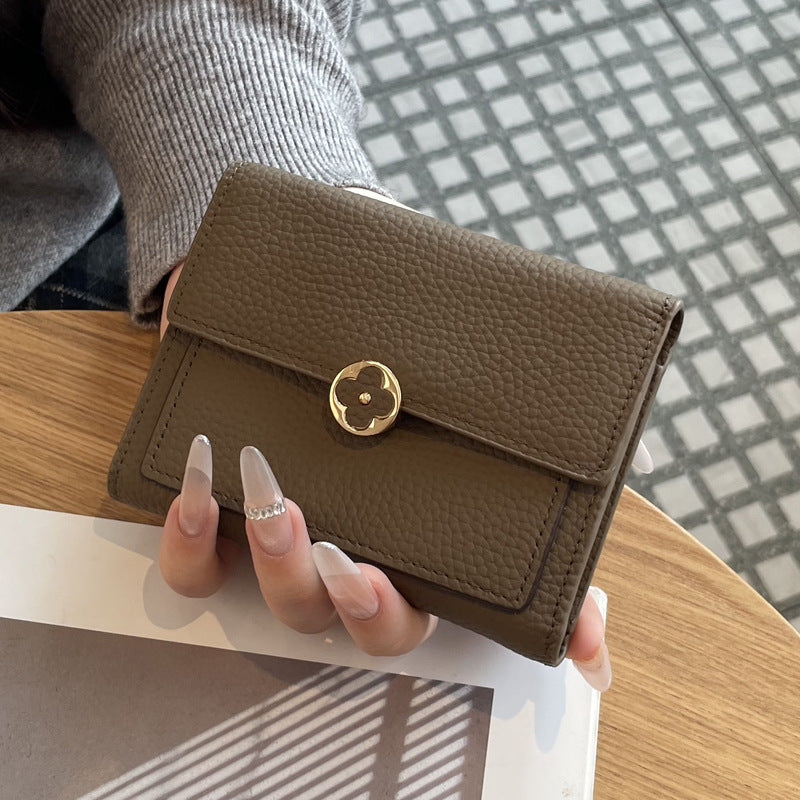 Women's Leather Short Exquisite Multi Slots Large Coin Purses