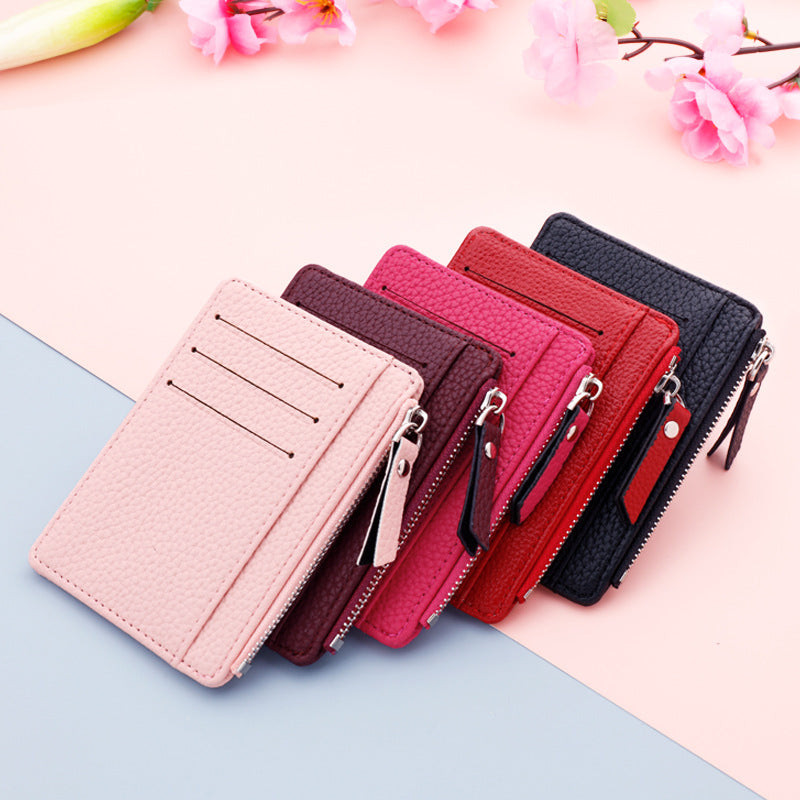 Korean Zip Candy Color Bus Bank Card Holder