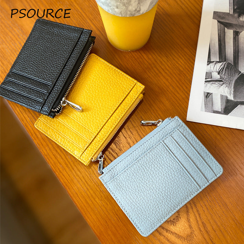 Large Capacity Multiple Slots Unisex Korean Genuine Card Holder