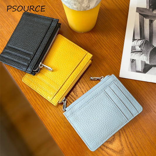 Large Capacity Multiple Slots Unisex Korean Genuine Card Holder