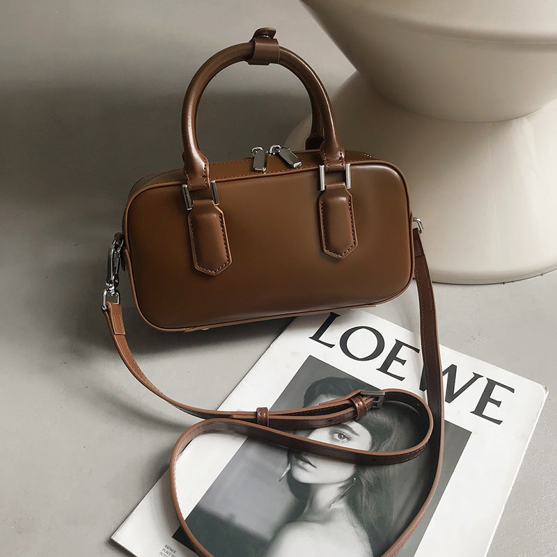 Popular Women's Cowhide Simple Boston For Women's Messenger Bag