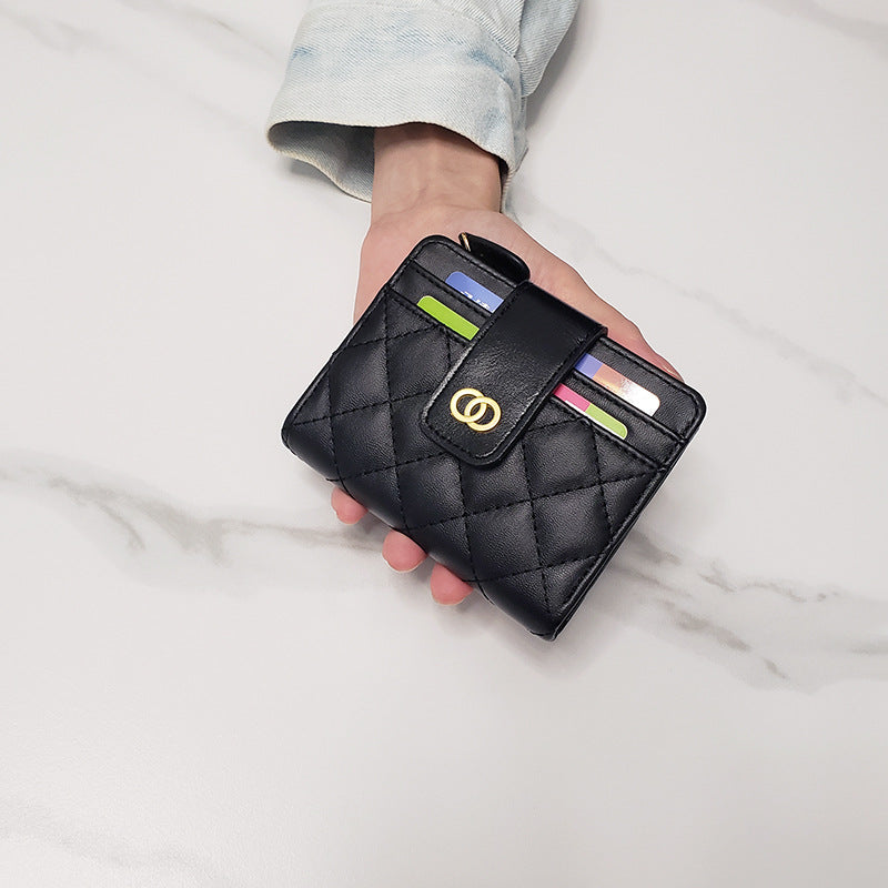 Women's Short Textured Multiple Slots One Female Coin Purses