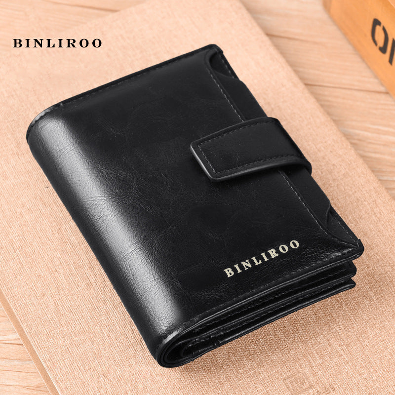 Graceful Swiping First Layer Cowhide Multifunctional Men's Wallet