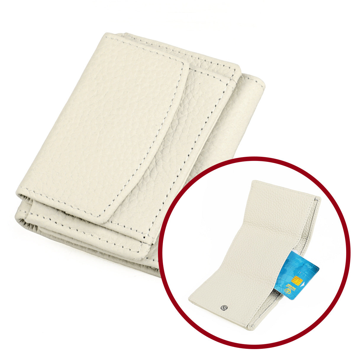 Elegant Women's Genuine Leather Loose Short Coin Purses