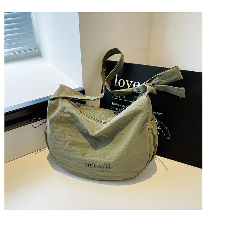 Women's Style Artistic Washed Cloth Fashion Dumpling Women's Messenger Bag