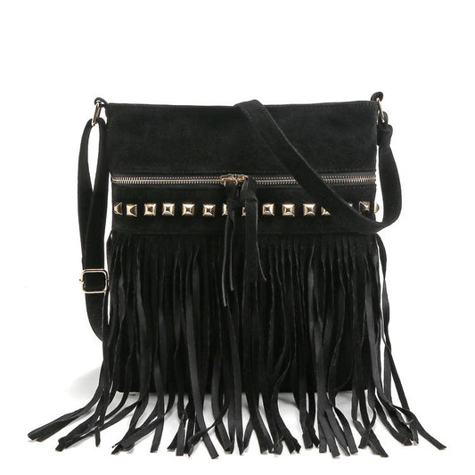 Women's Charming Fashion Suede Rivet Tassel Bags