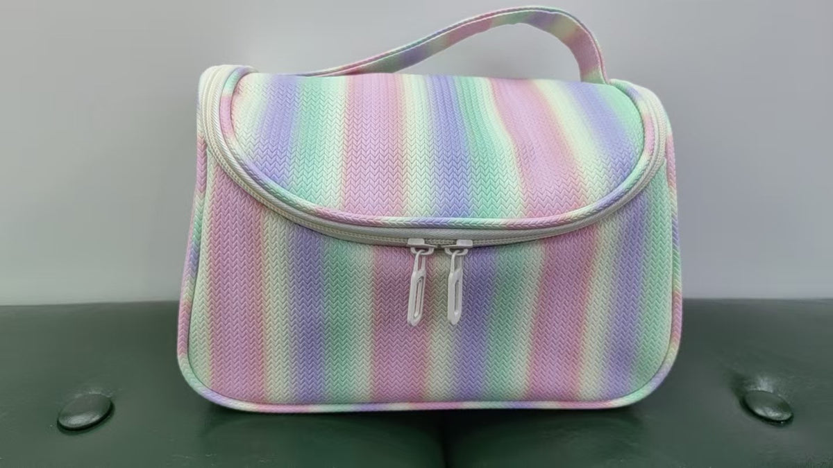 Transparent Striped Rainbow Portable Storage Wash Bags