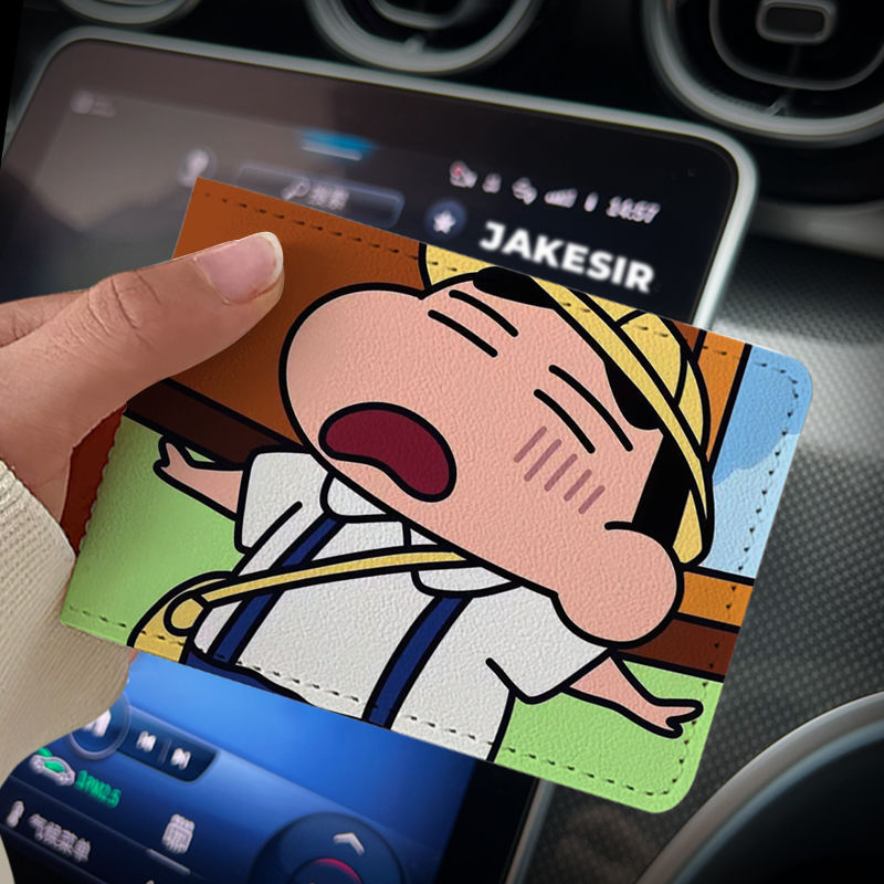Crayon Cartoon Driving License Protective Cover Card Holder