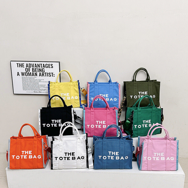 Glamorous Elegant Women's Fashion Letter Canvas Tote Bags