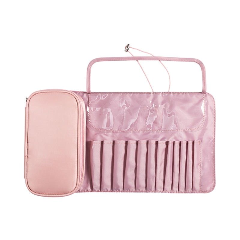 Portable Large Capacity Folding Waterproof Brush Organizing Storage Makeup Bag