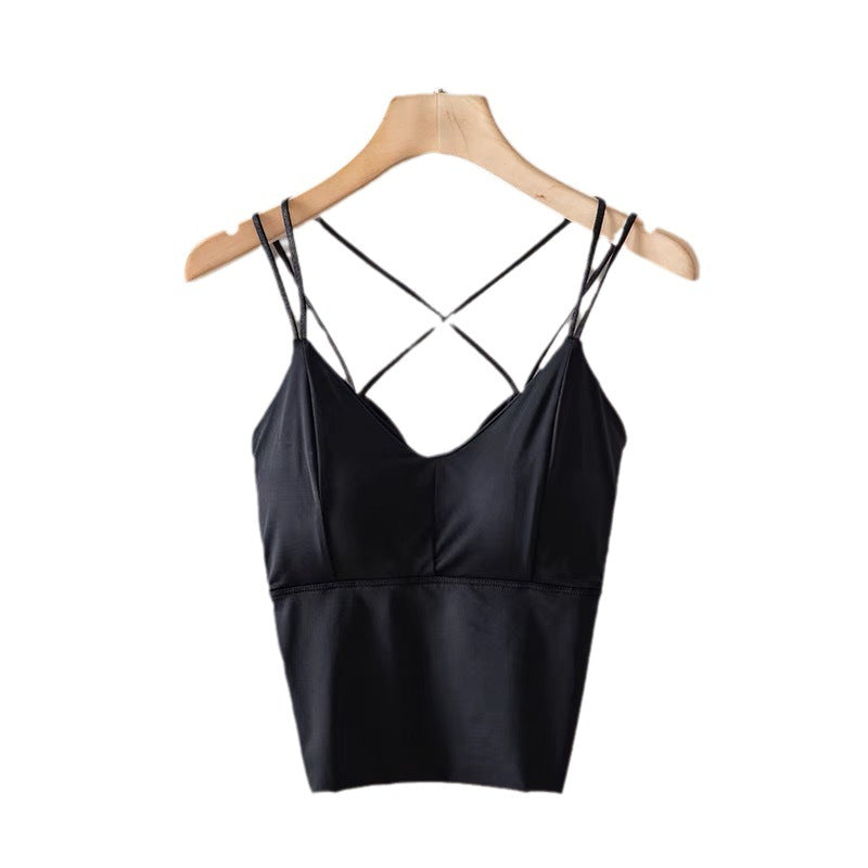 Women's Slim Fit Tube Top Cross Sexy Tanks Camis