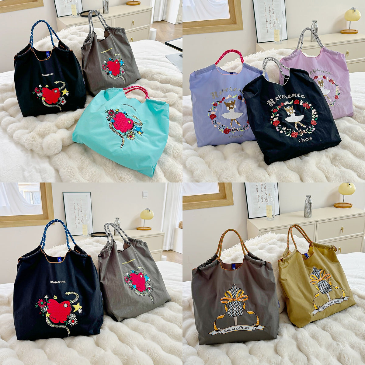 Spring Style Nylon Embroidered Fashion Niche Large Capacity One Women's Shoulder Bag