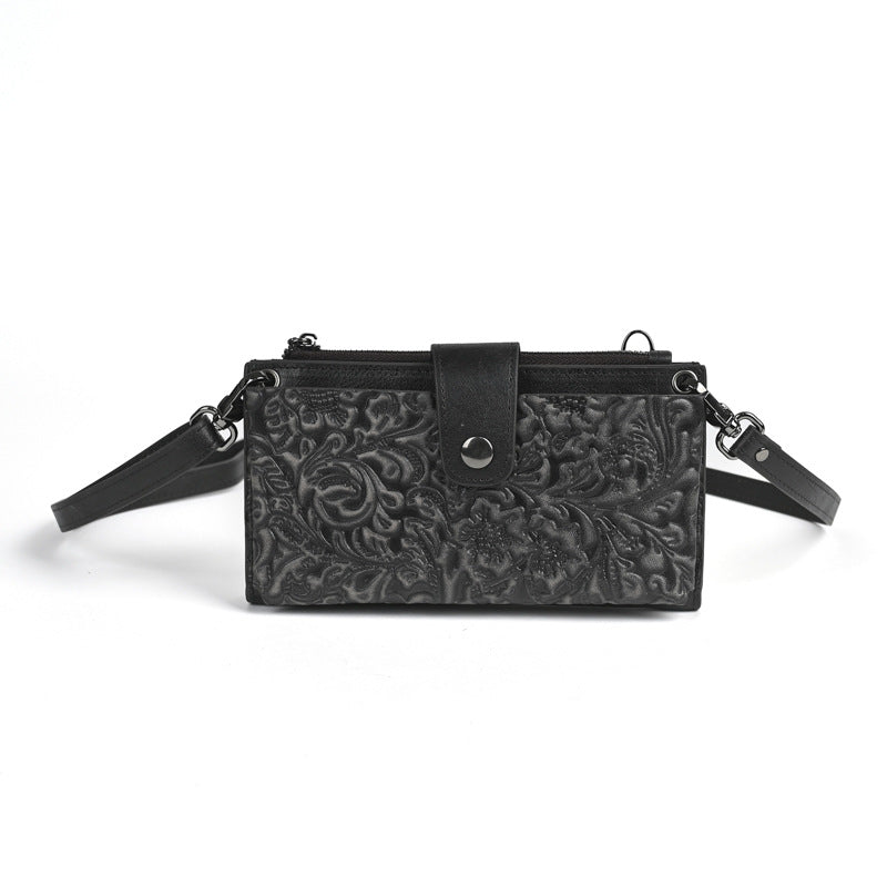 Women's Retro Long Top Layer Leather Creative Women's Messenger Bag