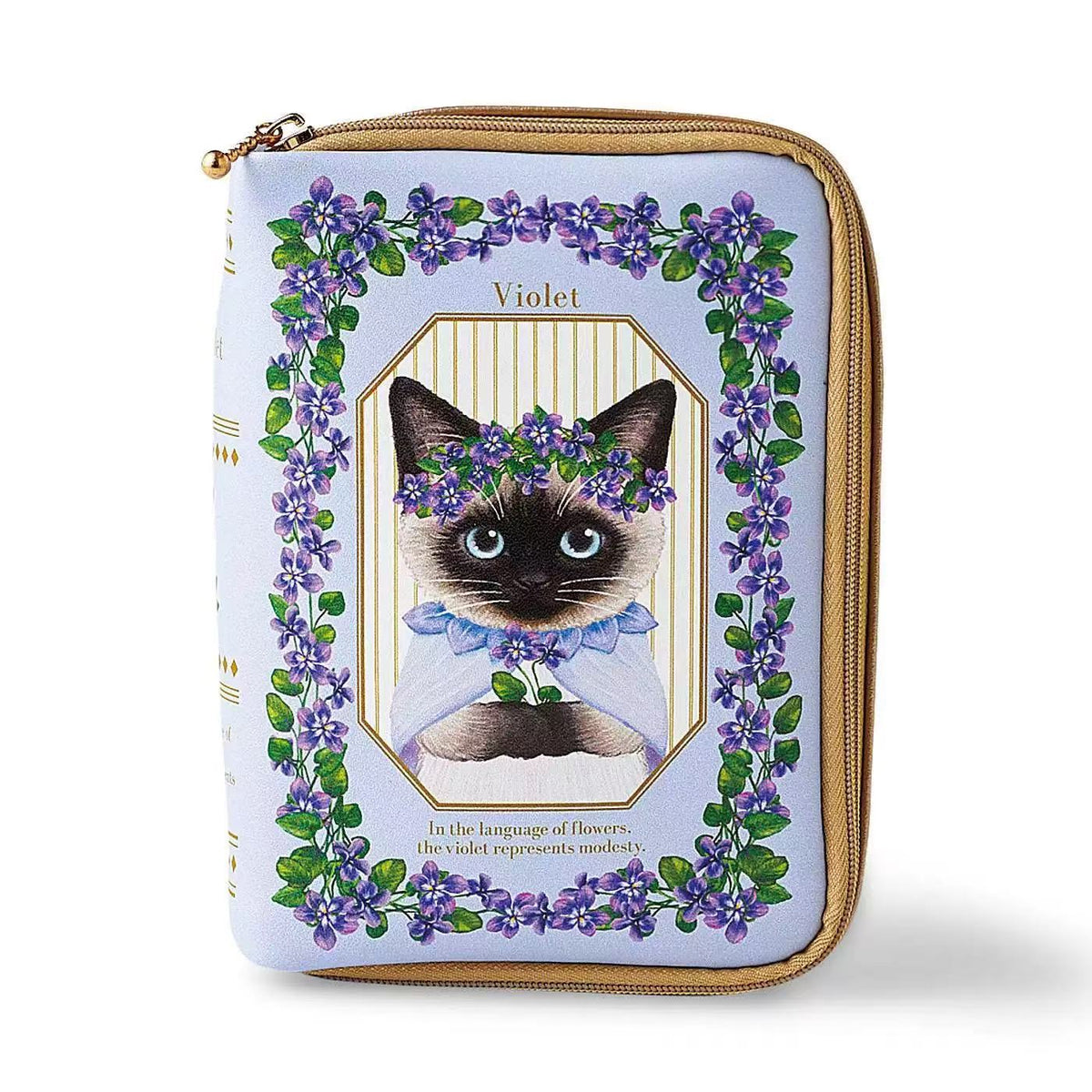 Cat Phytography Creative Book Shape Storage Cartoon Waterproof Makeup Bag
