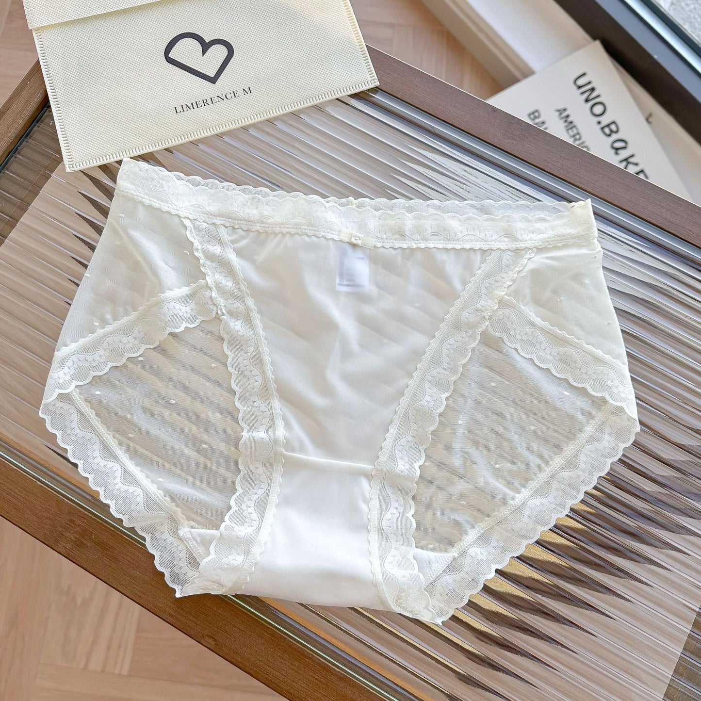 Lace Delicate High Slit Long Leg Mid Panties