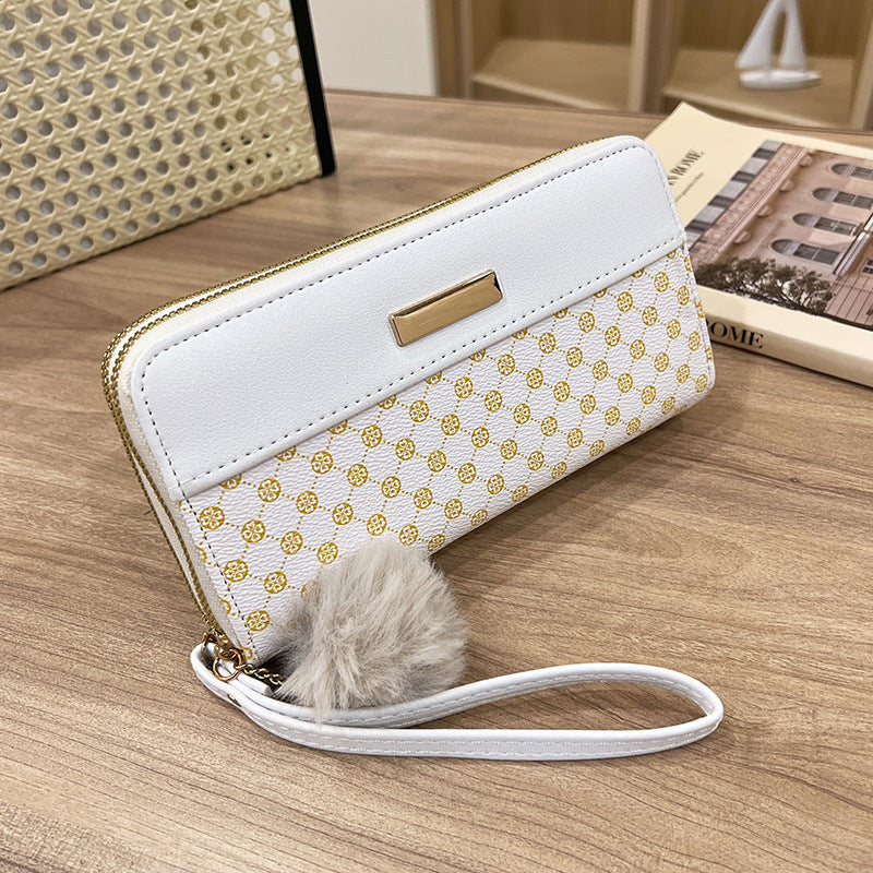 Women's Long Printed Color Korean Style Multiple Slots Change Packet Bags