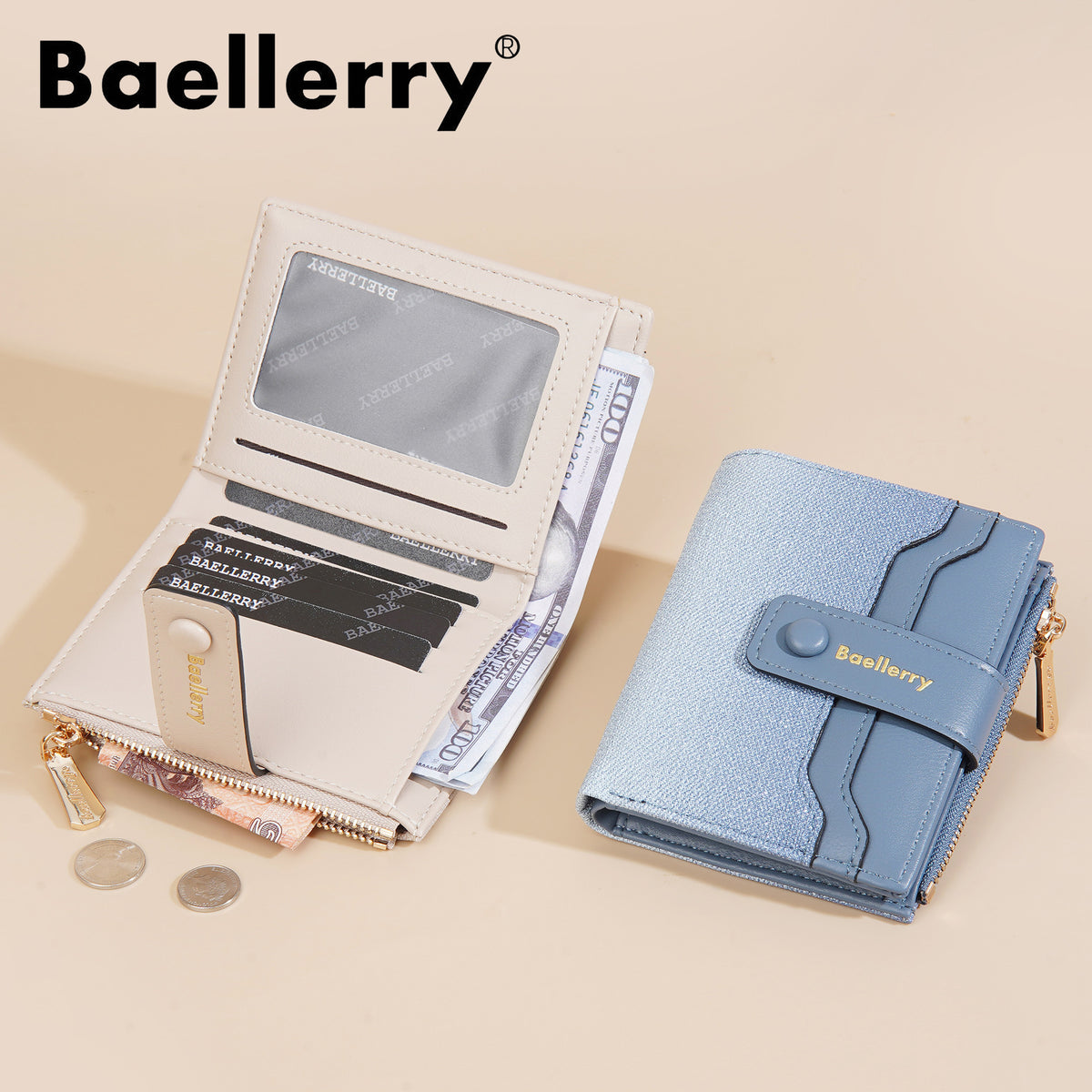 Women's High-grade Short Gradient Color Zipper Ladies Wallet
