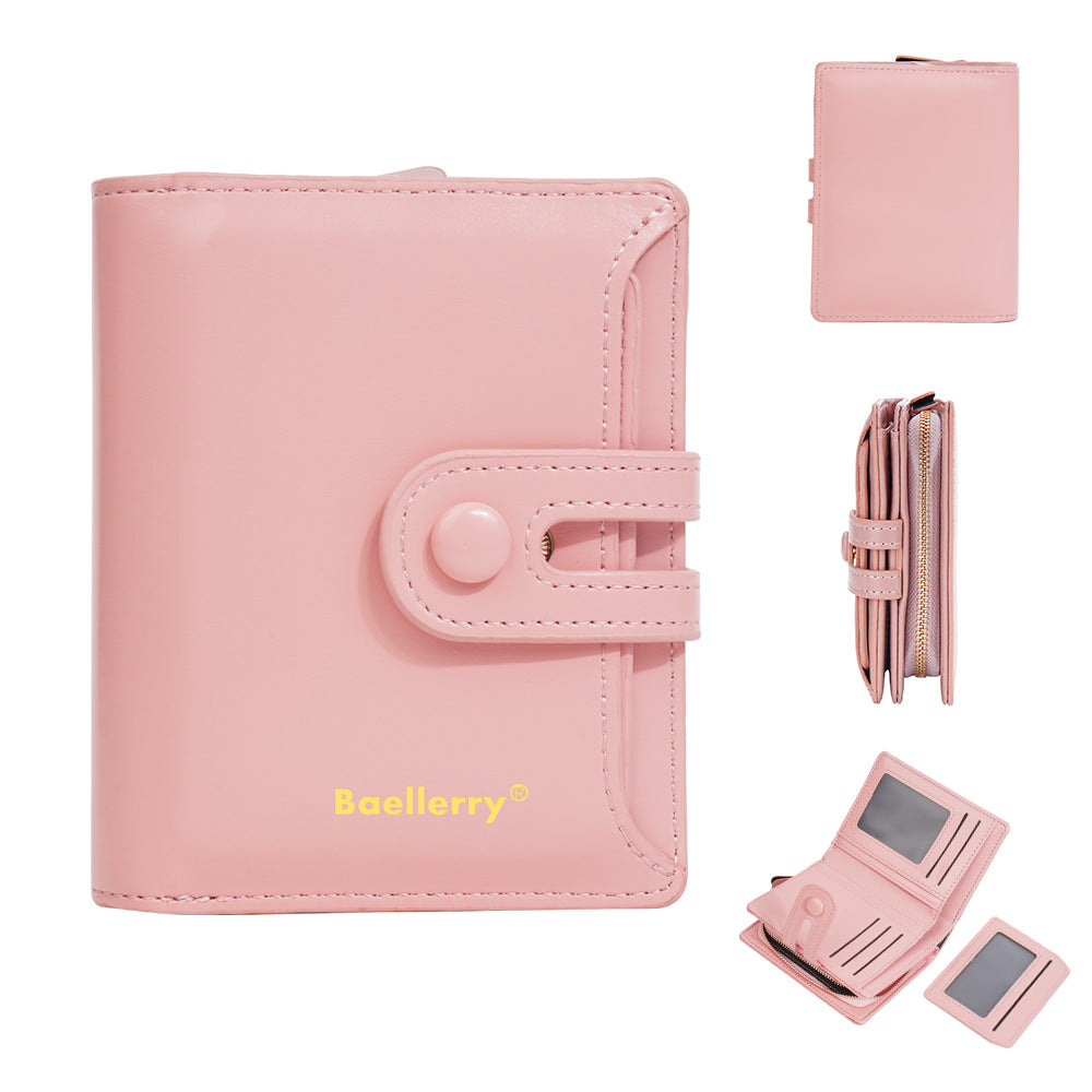 Women's High Sense Integrated Short Oil Wax Ladies Wallet
