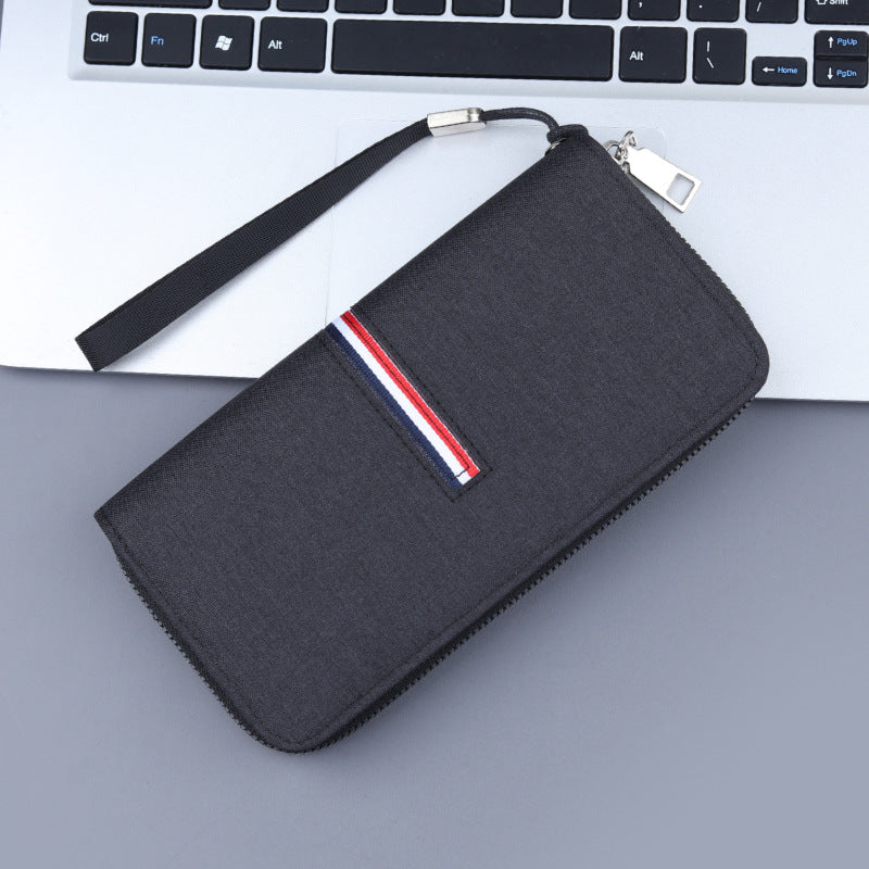 Men's Canvas Wrist Strap Clutch Zipper Cloth Men's Wallets