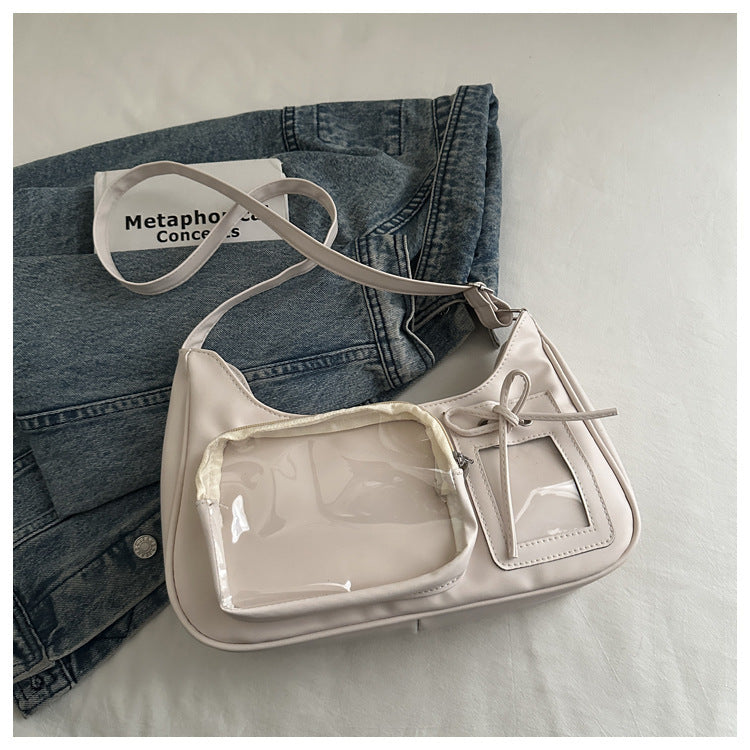 Women's Cute Large Capacity Summer Trendy Unique Transparent Creative Pain Women's Shoulder Bag