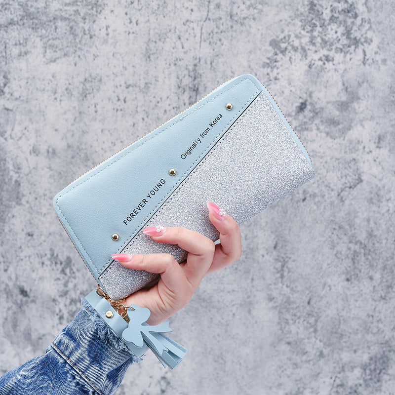 Women's Korean Stitching Contrast Color Tassel Wild Ladies Wallets