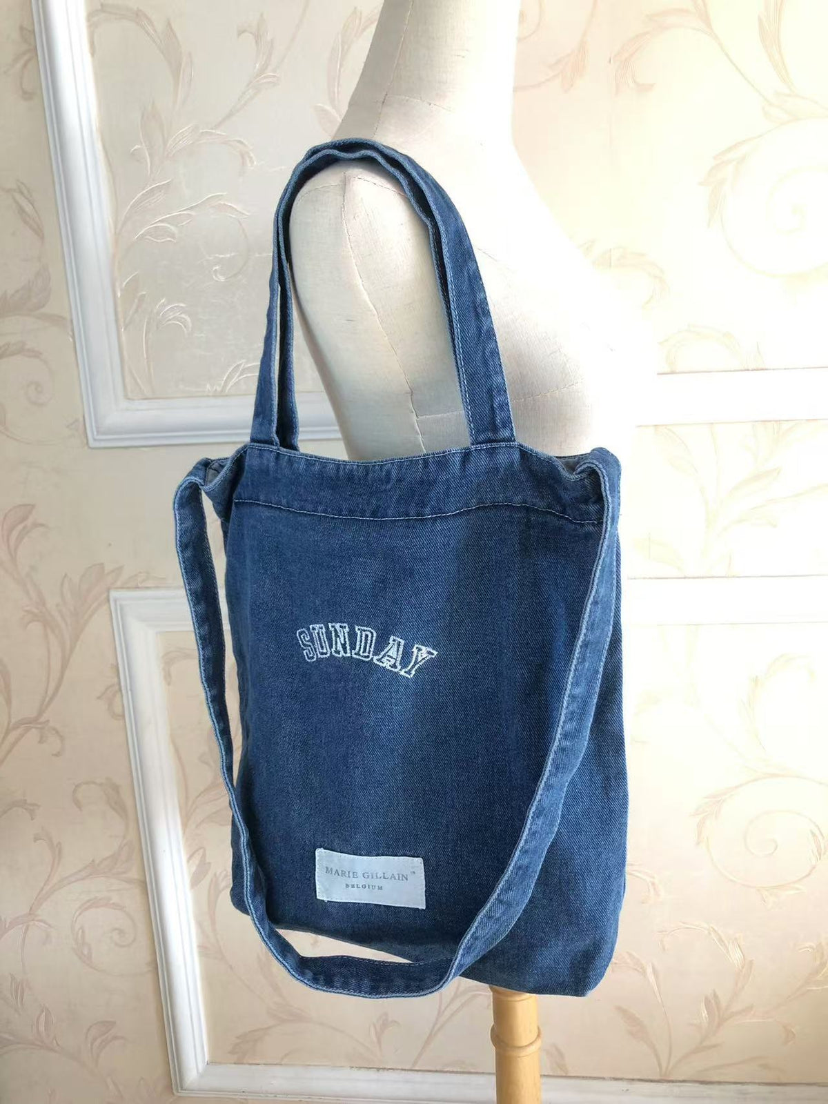 Style Jean Canvas Denim Large Shopping Mom Women's Messenger Bag