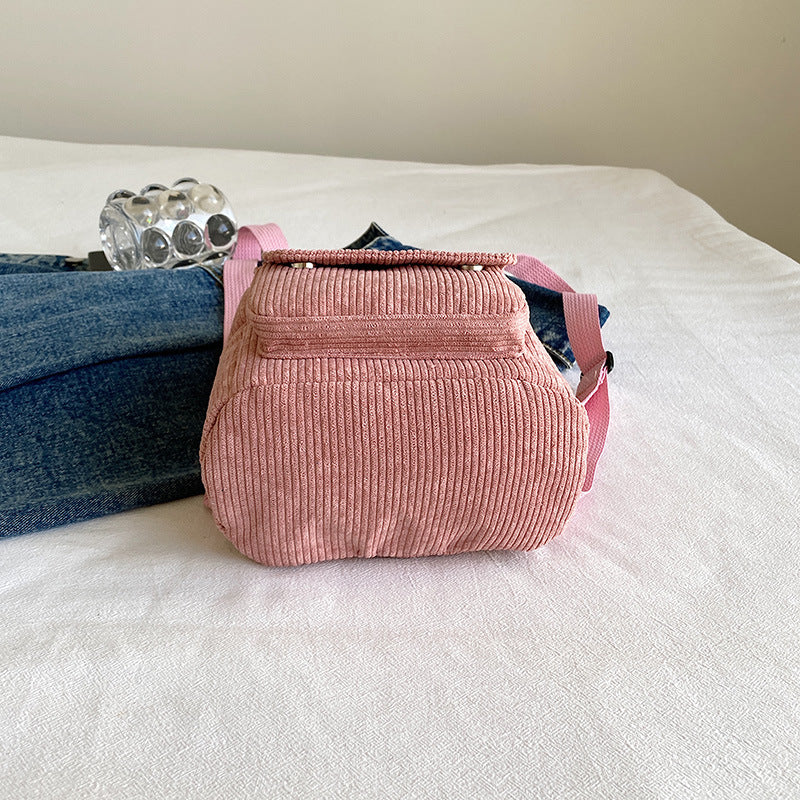 Attractive Women's Slouchy Corduroy Mini Leisure Crossbody Bags