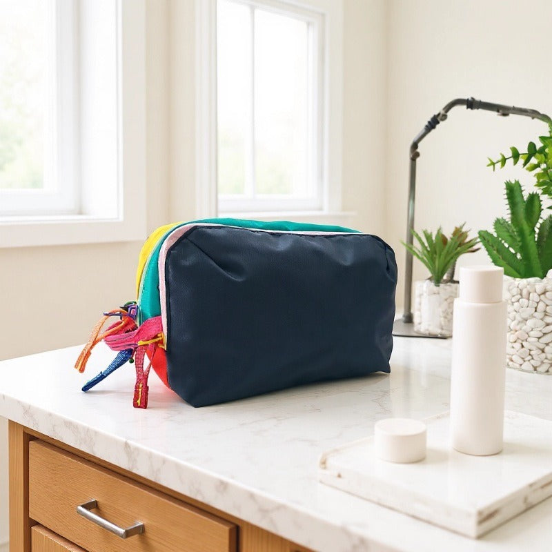 Dopamine Color Waterproof Nylon Wash Contrast Storage Large Makeup Bag