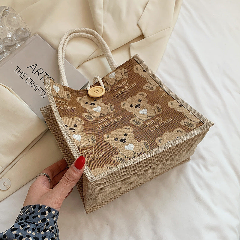 Women's Linen Outing Style Lunch Box Bags