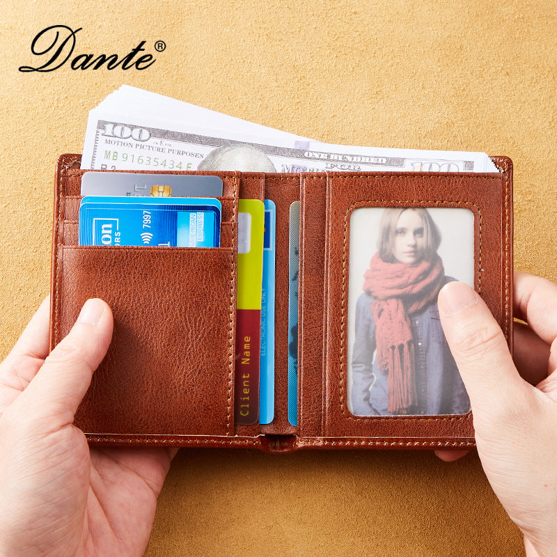 Men's Vintage Genuine Leather First Layer Cowhide Men's Wallets