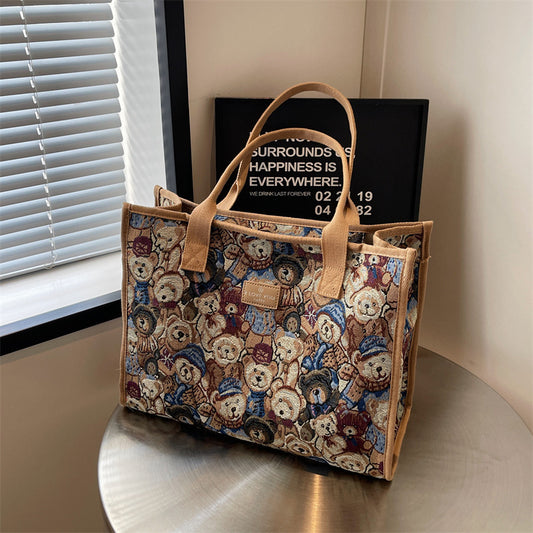 Women's Large Capacity Canvas Fashion Fashionable Class Shoulder Bags