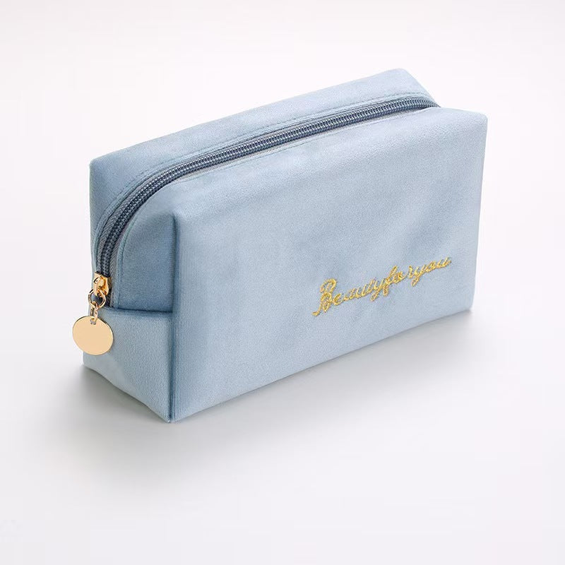 Plush Good-looking Storage Flannelette Large Capacity Embroidery Cosmetic Bags