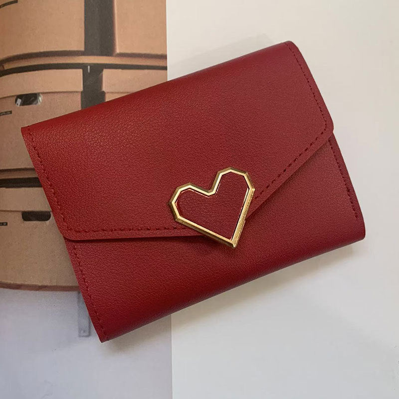 Version Female Short Chic Three Folding Fresh Simple Ladies Wallet