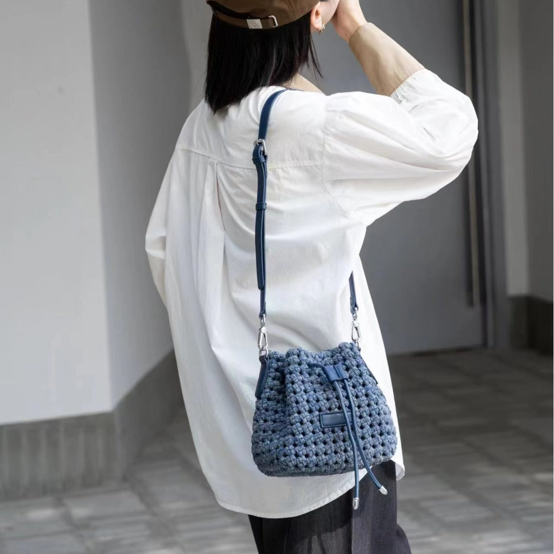 Women's High-grade Hand-woven Denim Versatile Fashion Women's Shoulder Bag