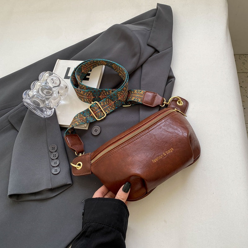 Women's Fashionable Simple One Slanted Soft Leather Women's Shoulder Bag