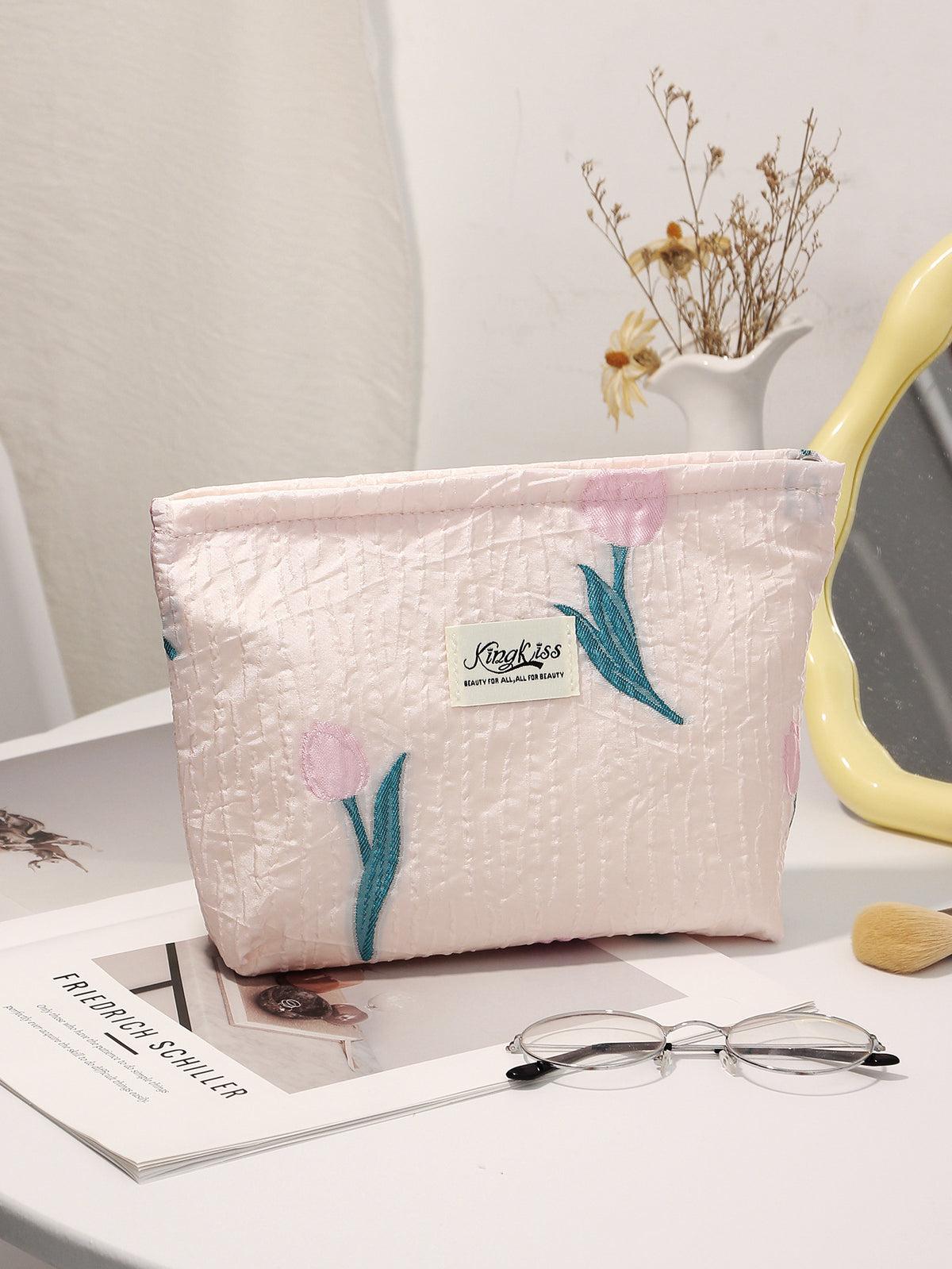 Clutch Large Capacity Flower Storage Portable Makeup Bag