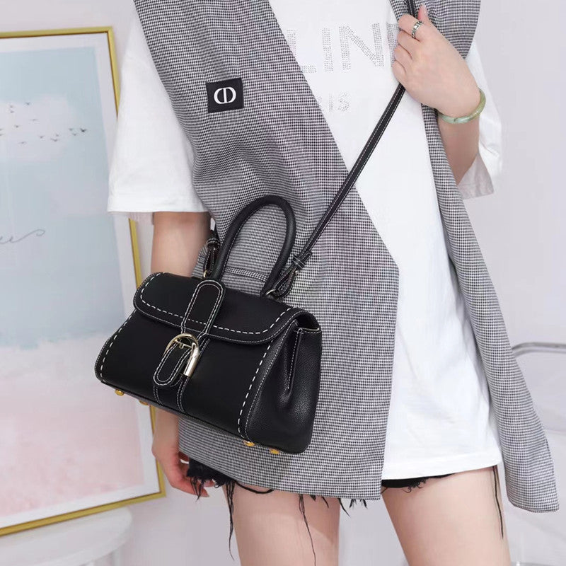 Women's Fashion Litchi Pattern First Layer Handbags