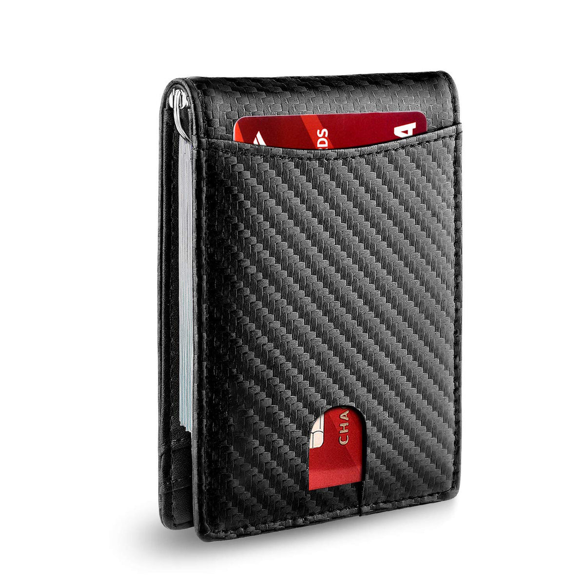 Men's Multiple Slots American Gold Clip Carbon Fiber Men's Wallet