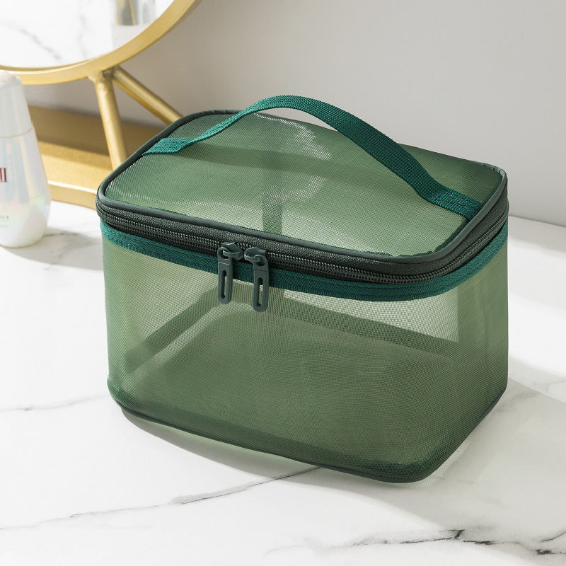 Trendy Large Capacity Mesh Storage Wash Cosmetic Bags