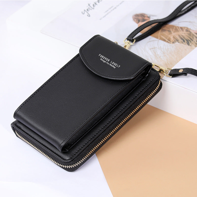 Women's Clutch Large Capacity Mobile Zipper Solid Phone Bags