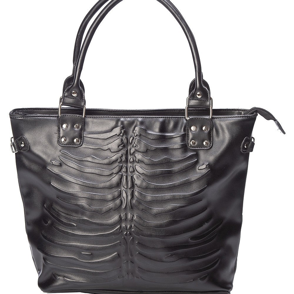 Large Capacity Gothic Punk Style Embossed Skeleton Trendy Women's Shoulder Bag