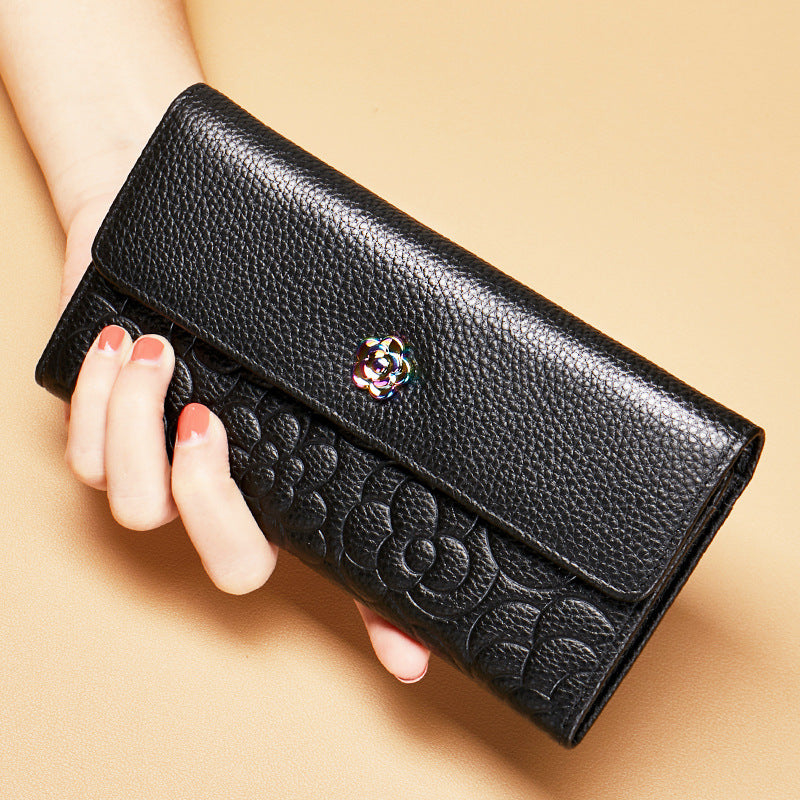 Female Long Genuine Leather Pure First Ladies Wallet