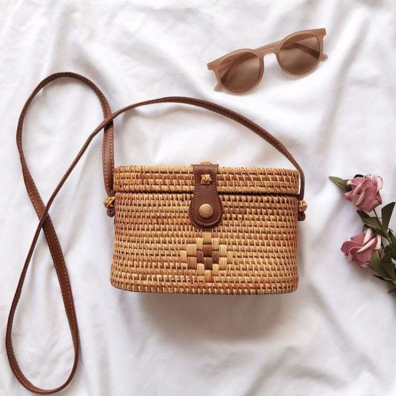 Rattan Autumn Weave Woven Retro Straw Handbags