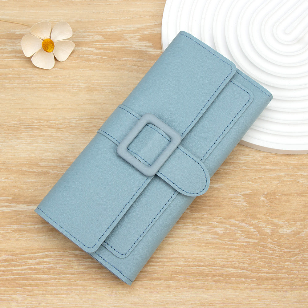 Women's Long Fashionable Simple Tri Fold Clutch Purses